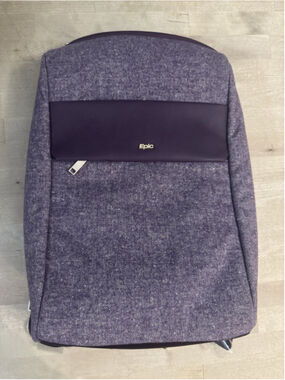 Epic Laptop Case Backpack Multi- Pocket Purple Tweed And Leather NEW
